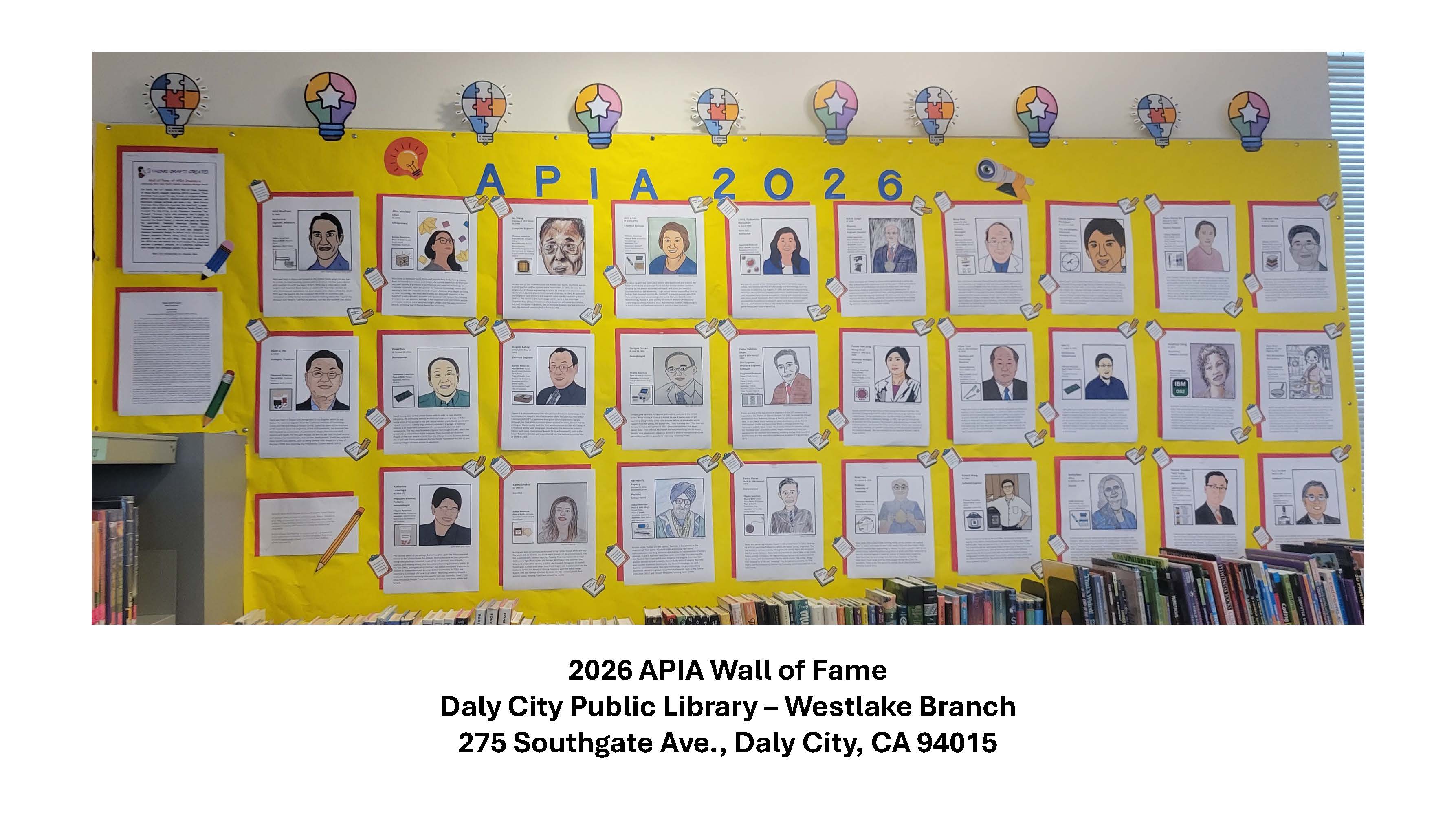 2026 APIA Inventors Wall of Fame at Daly City Westlake Library