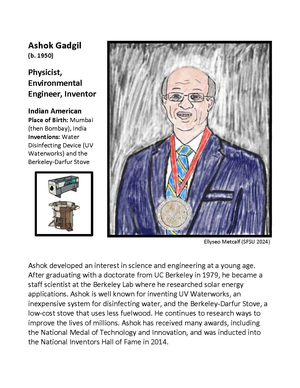 Portrait of Ashok Gadgil and invention