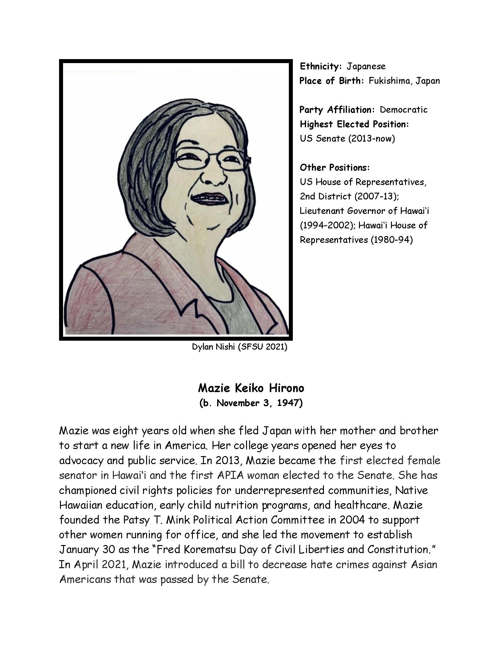 Mazie Hirono Biography