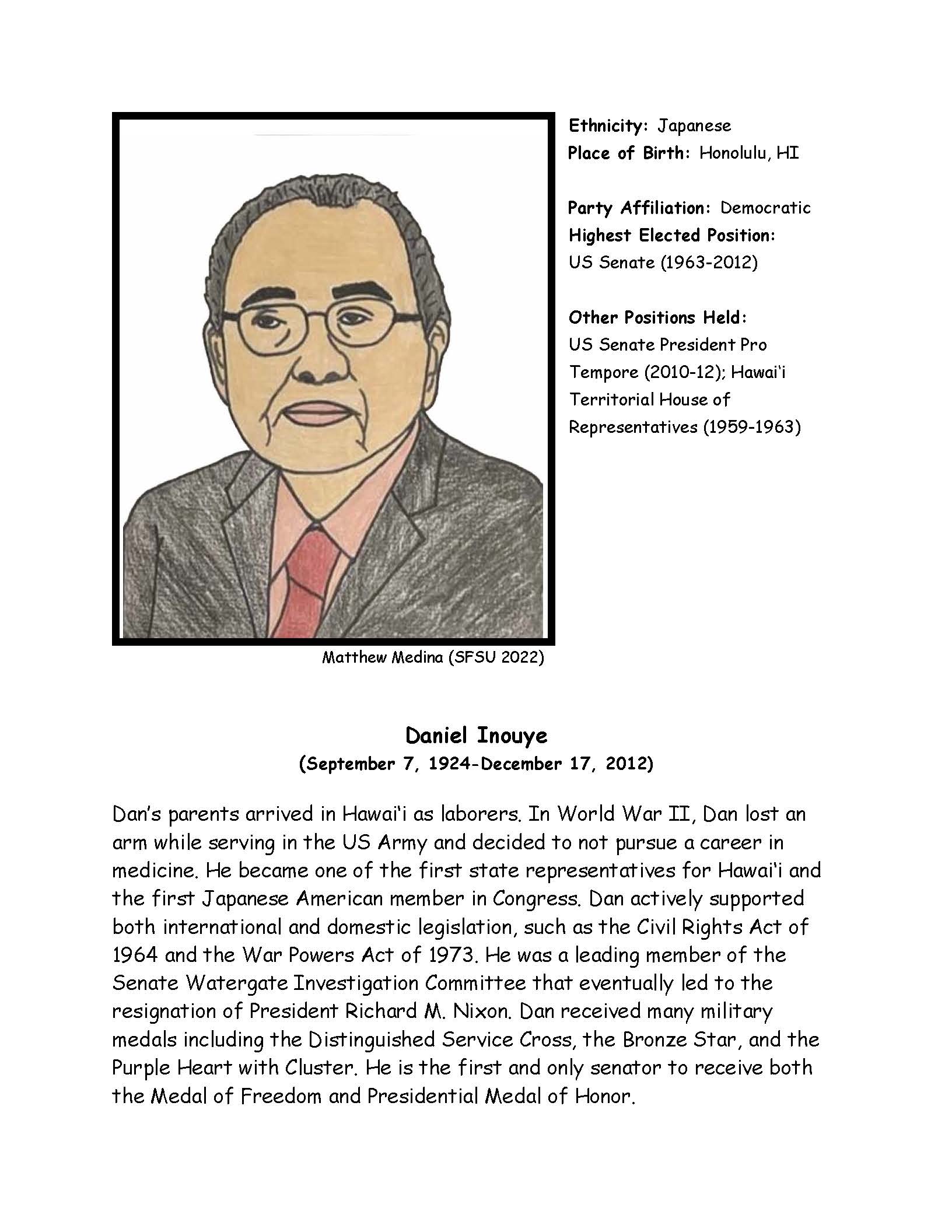 Daniel Inouye Biography