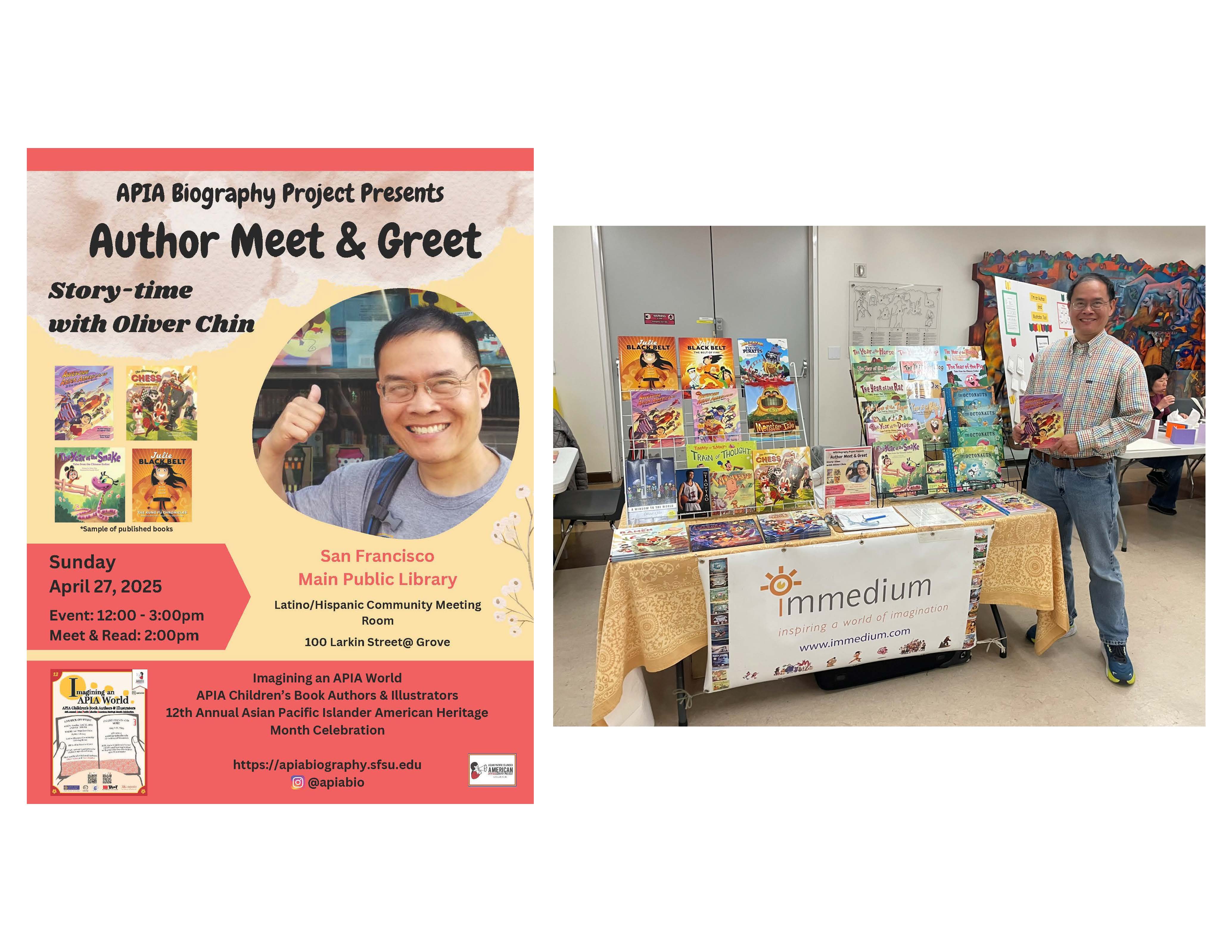 Oliver Chin flyer and booth