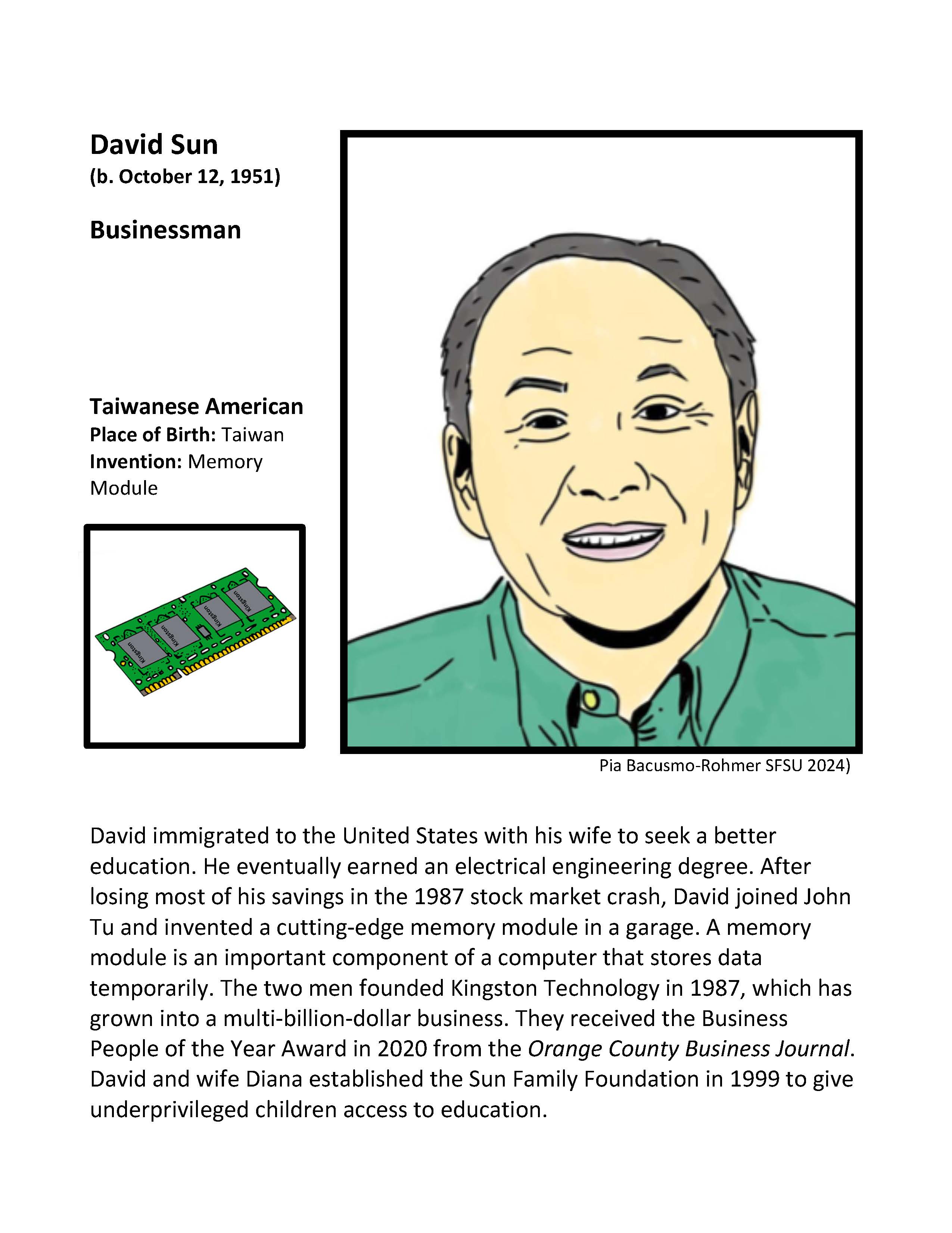 Portrait of David Sun and invention
