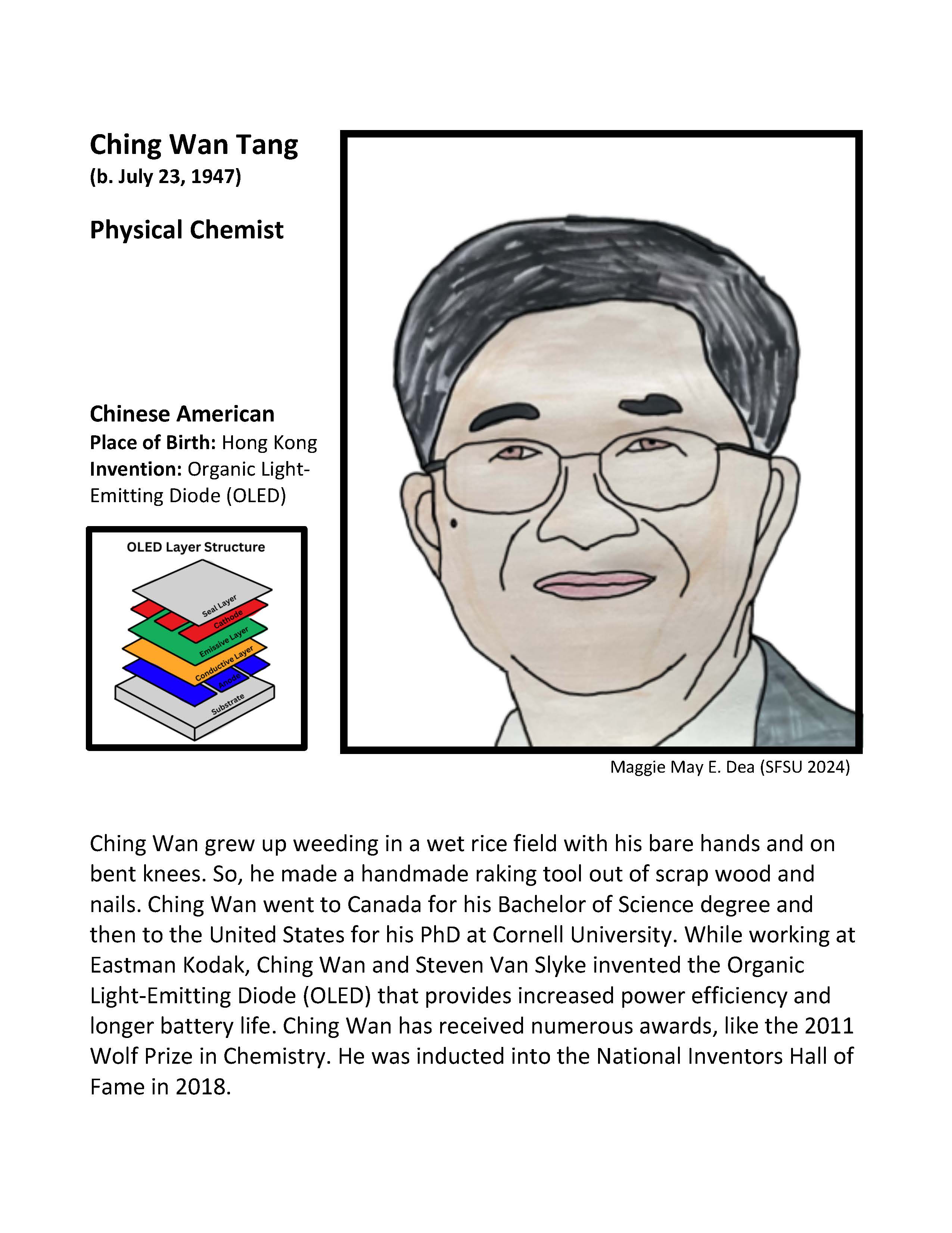 Portrait of Ching Tang and invention