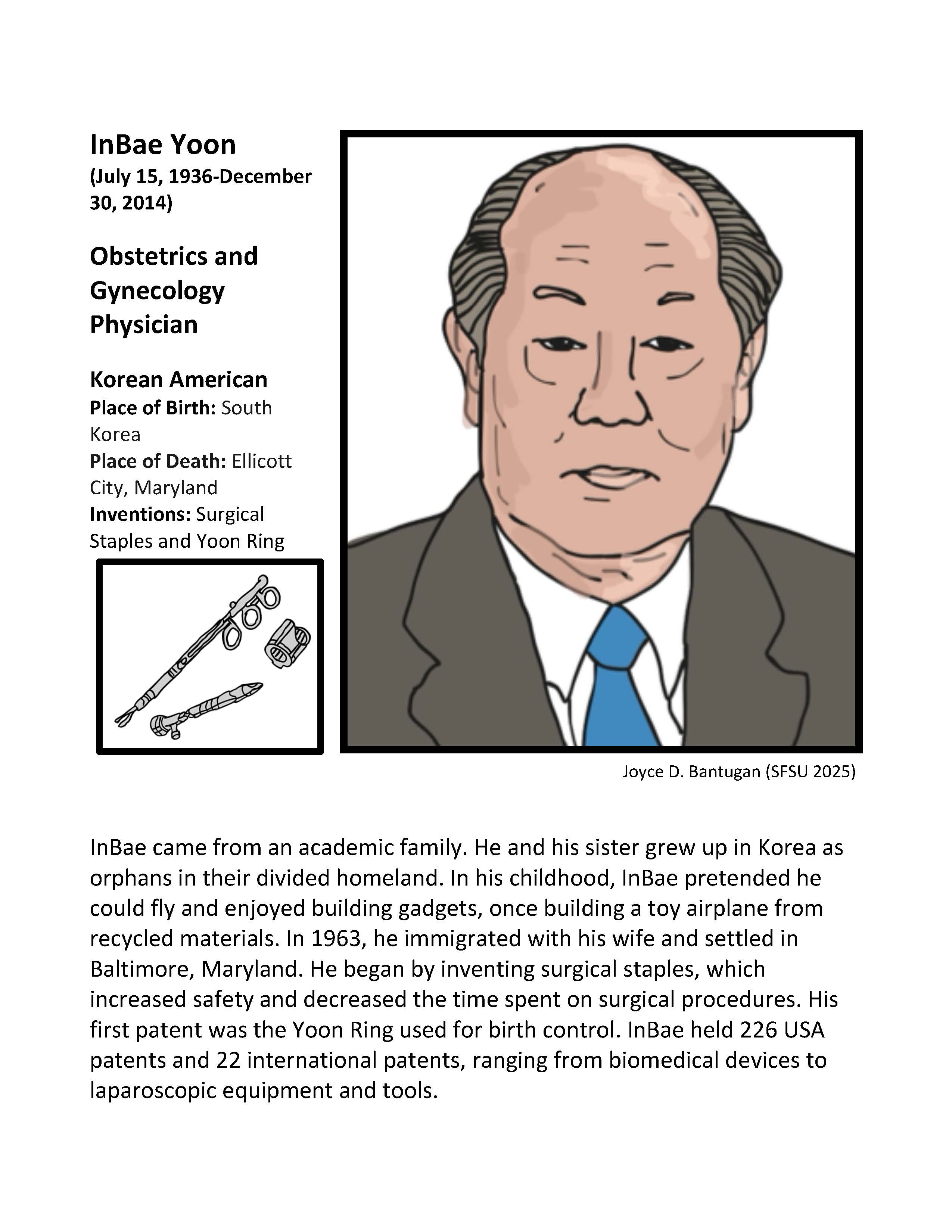Portrait of InBae Yoon and invention